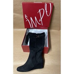 IMPO Gavina Black Wedge Boots Womens 6.5M New In Box